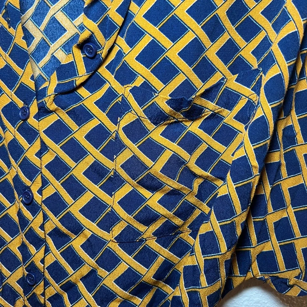 Forever 21 Blue and Mustard Short Dress Size M - Picture 7 of 13